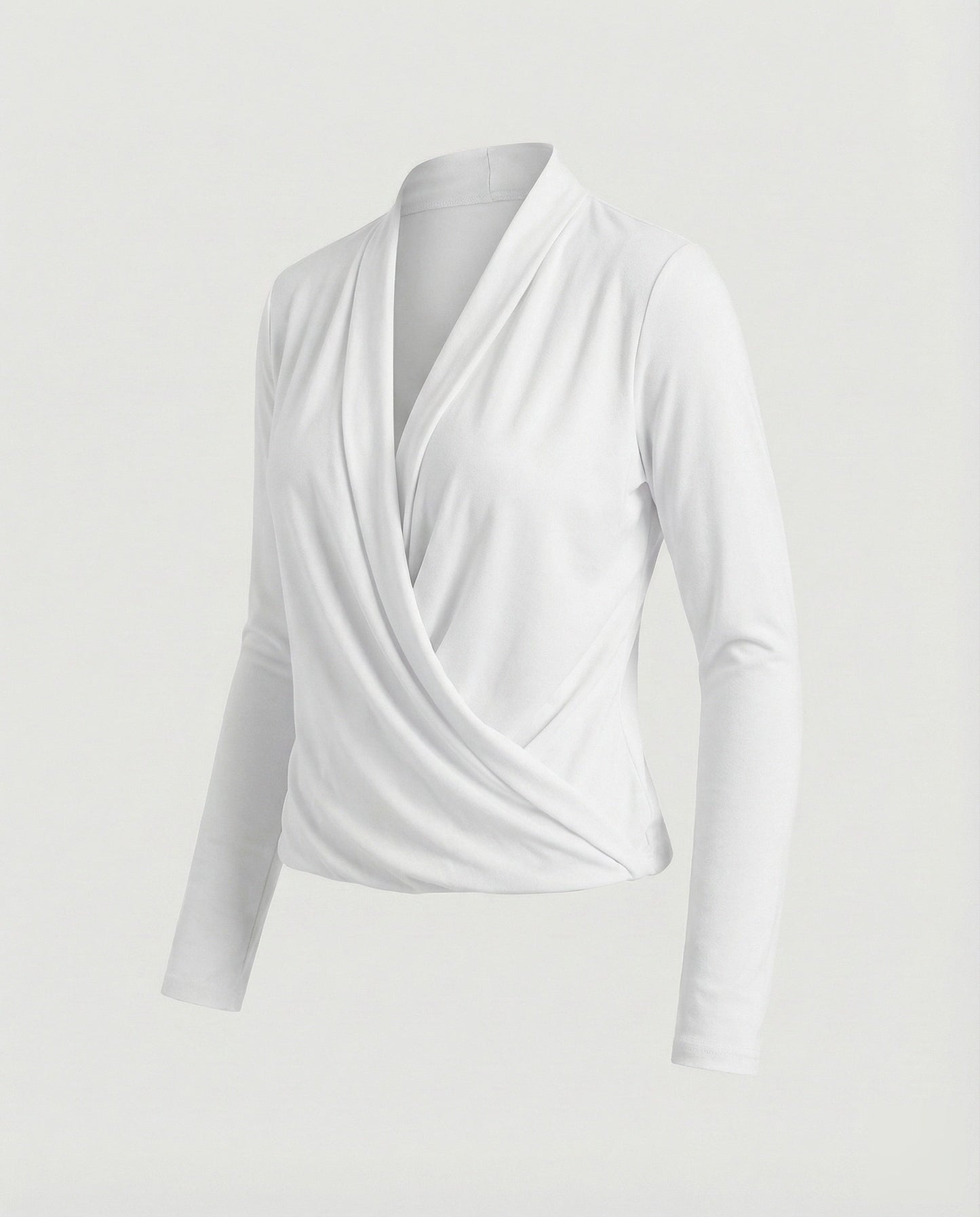 Blusa Donna a Portafoglio con Drappeggio Cascata