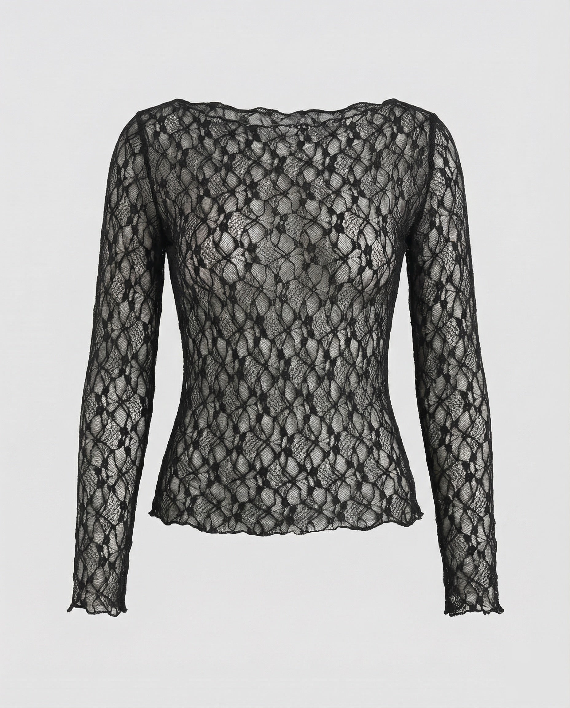 Blusa Donna in Pizzo Sottile Manica Lunga - Brentozzi