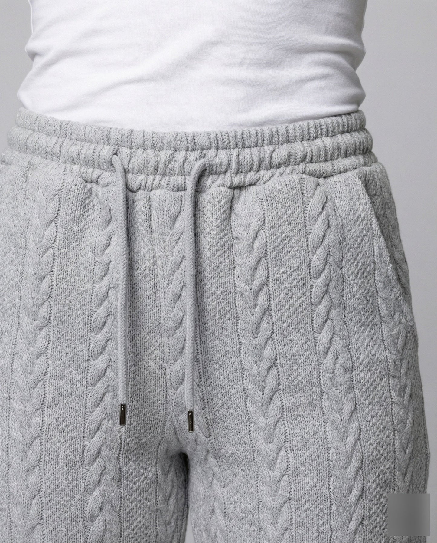 Pantaloni Lounge Donna Maglia a Treccia con Coulisse
