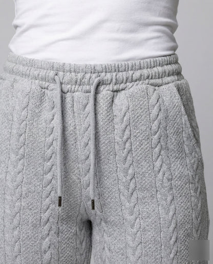 Pantaloni Lounge Donna Maglia a Treccia con Coulisse