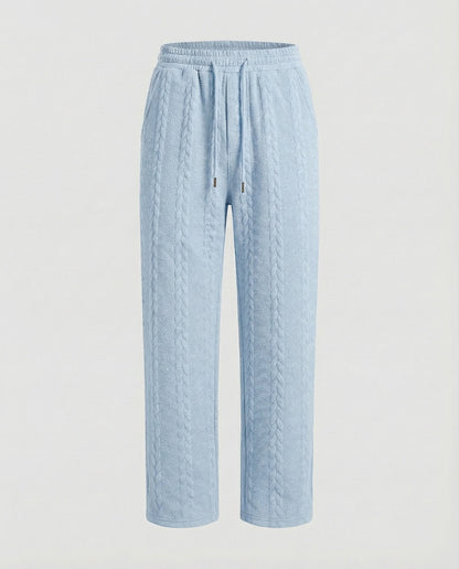 Pantaloni Lounge Donna Maglia a Treccia con Coulisse