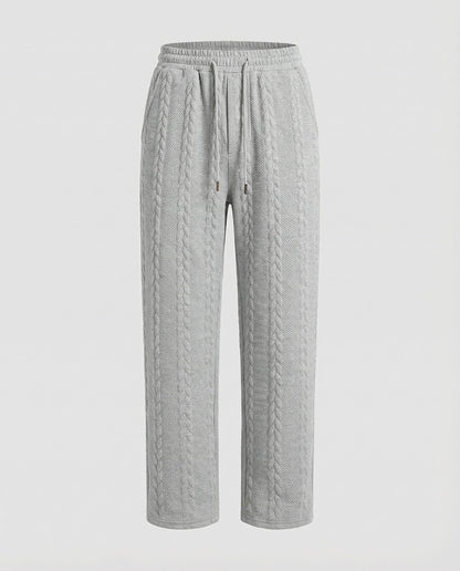 Pantaloni Lounge Donna Maglia a Treccia con Coulisse