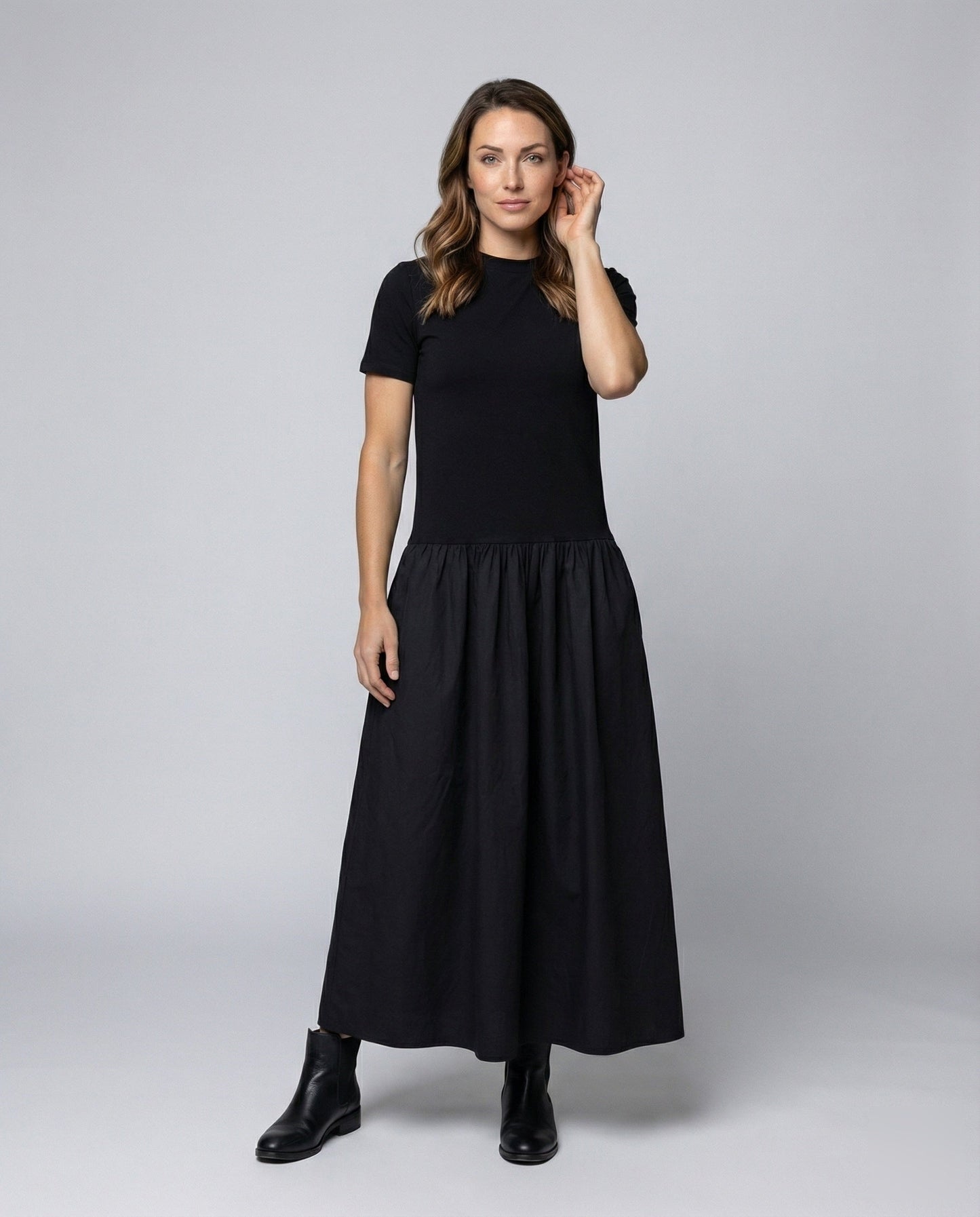 Abito Maxi Donna Due Pezzi Manica Corta - Brentozzi