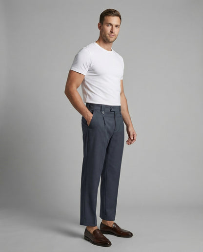 Pantaloni Eleganti Uomo con Bottoni e Passanti - Brentozzi