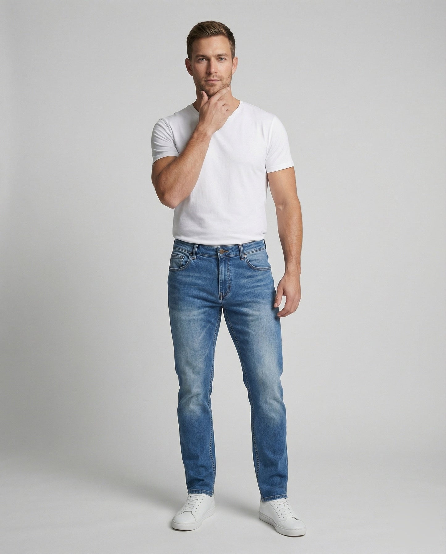 Pantaloni Denim Uomo Taglio Slim - Brentozzi