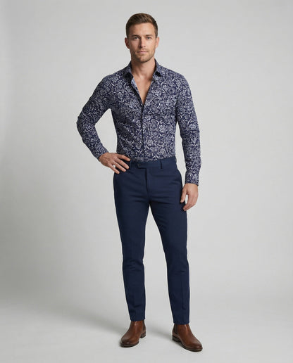 Camicia Uomo Slim Fit con Stampa Ornamentale - Brentozzi