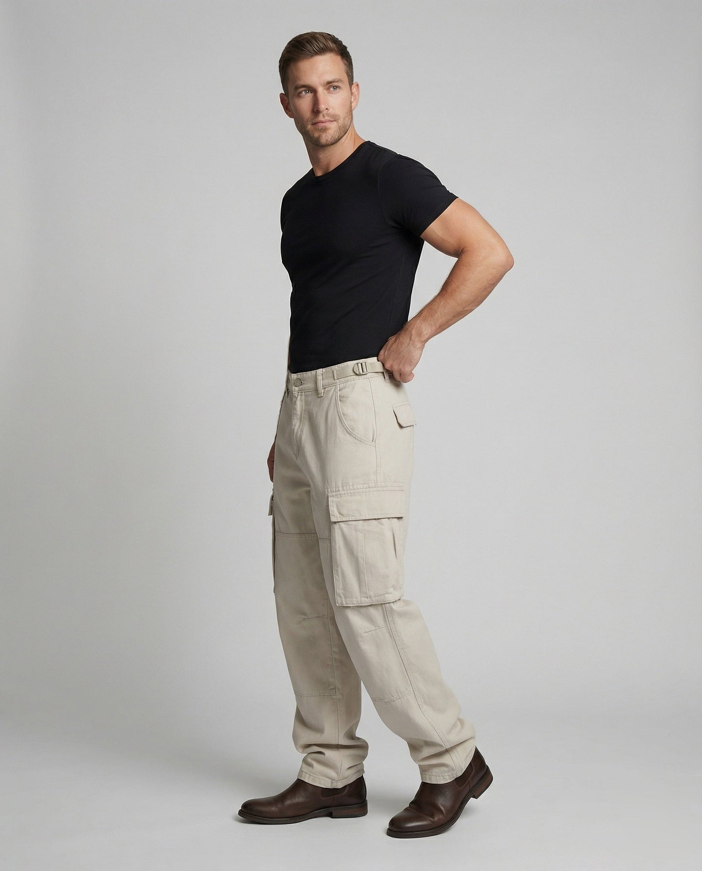 Pantaloni Cargo Uomo Tasche Ampie e Pinces - Brentozzi