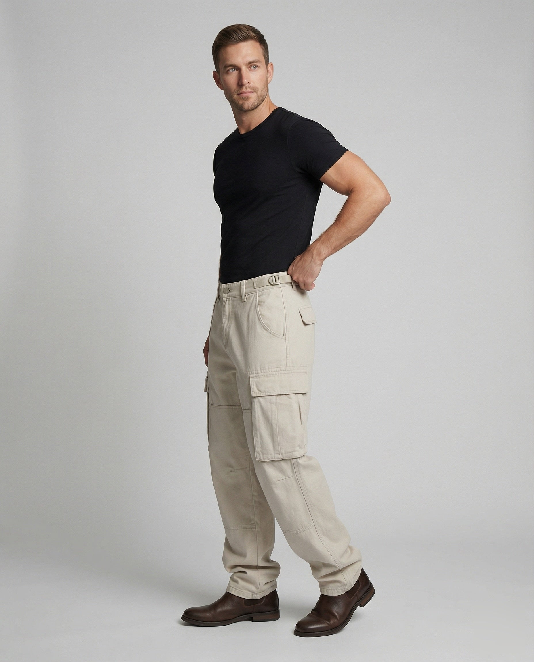 Pantaloni Cargo Uomo Tasche Ampie e Pinces - Brentozzi