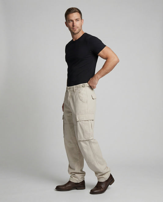 Pantaloni Cargo Uomo Tasche Ampie e Pinces - Brentozzi