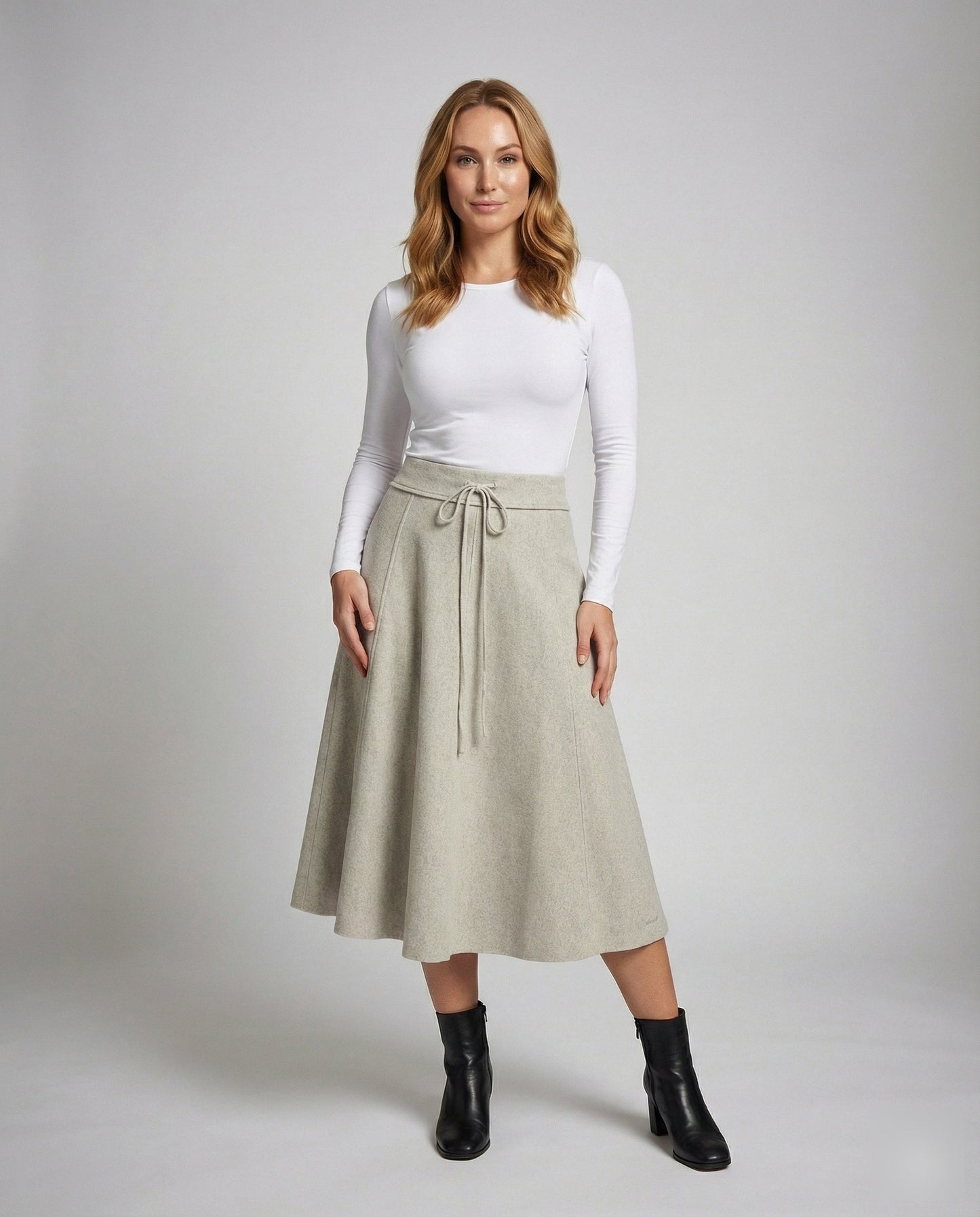 Gonna Maxi Donna in Maglia di Lana Svasata - Brentozzi