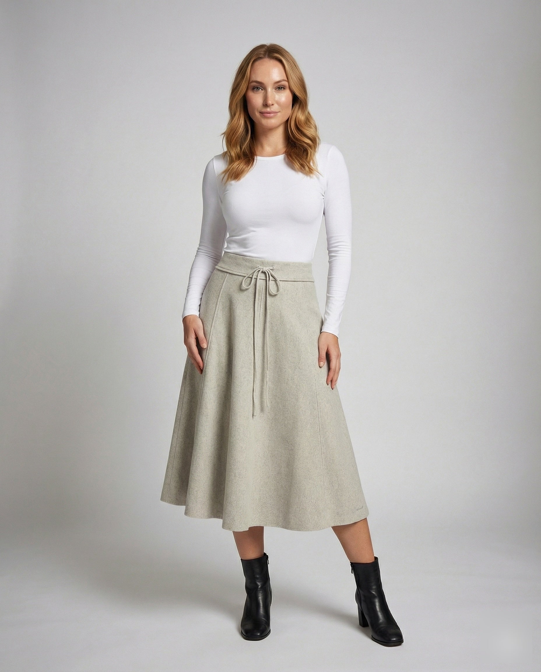 Gonna Maxi Donna in Maglia di Lana Svasata - Brentozzi