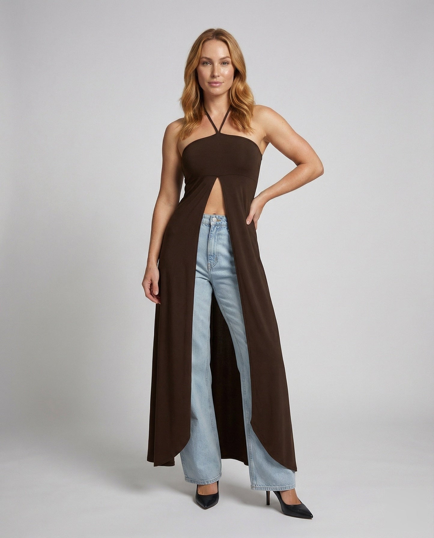 Maxi Donna Scollo Halter Vita Scoperta - Brentozzi