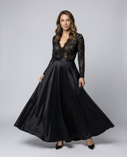 Abito Lungo Donna con in Pizzo Elegante - Brentozzi