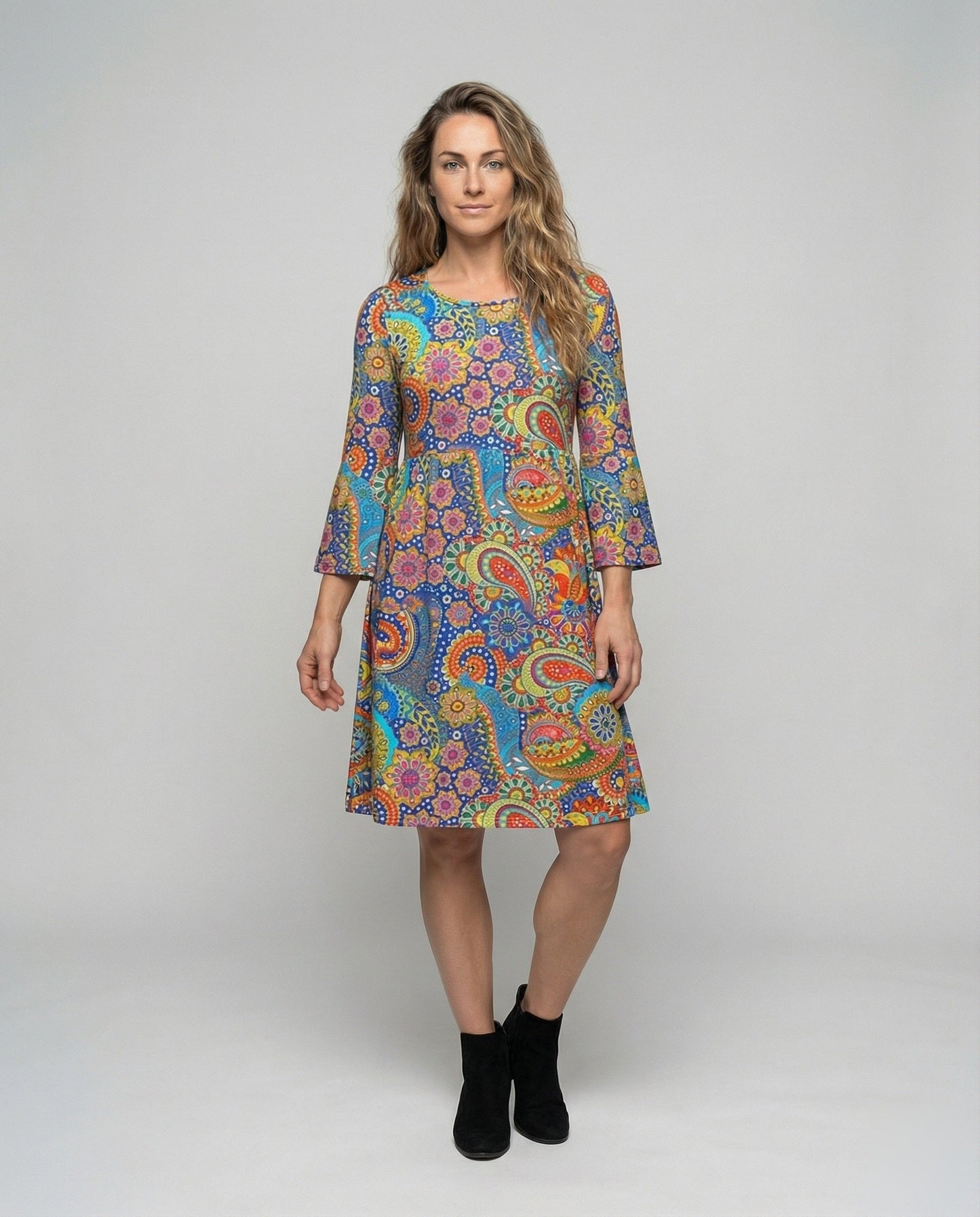 Abito Tunica Donna Stile Boho Fantasia Paisley - Brentozzi