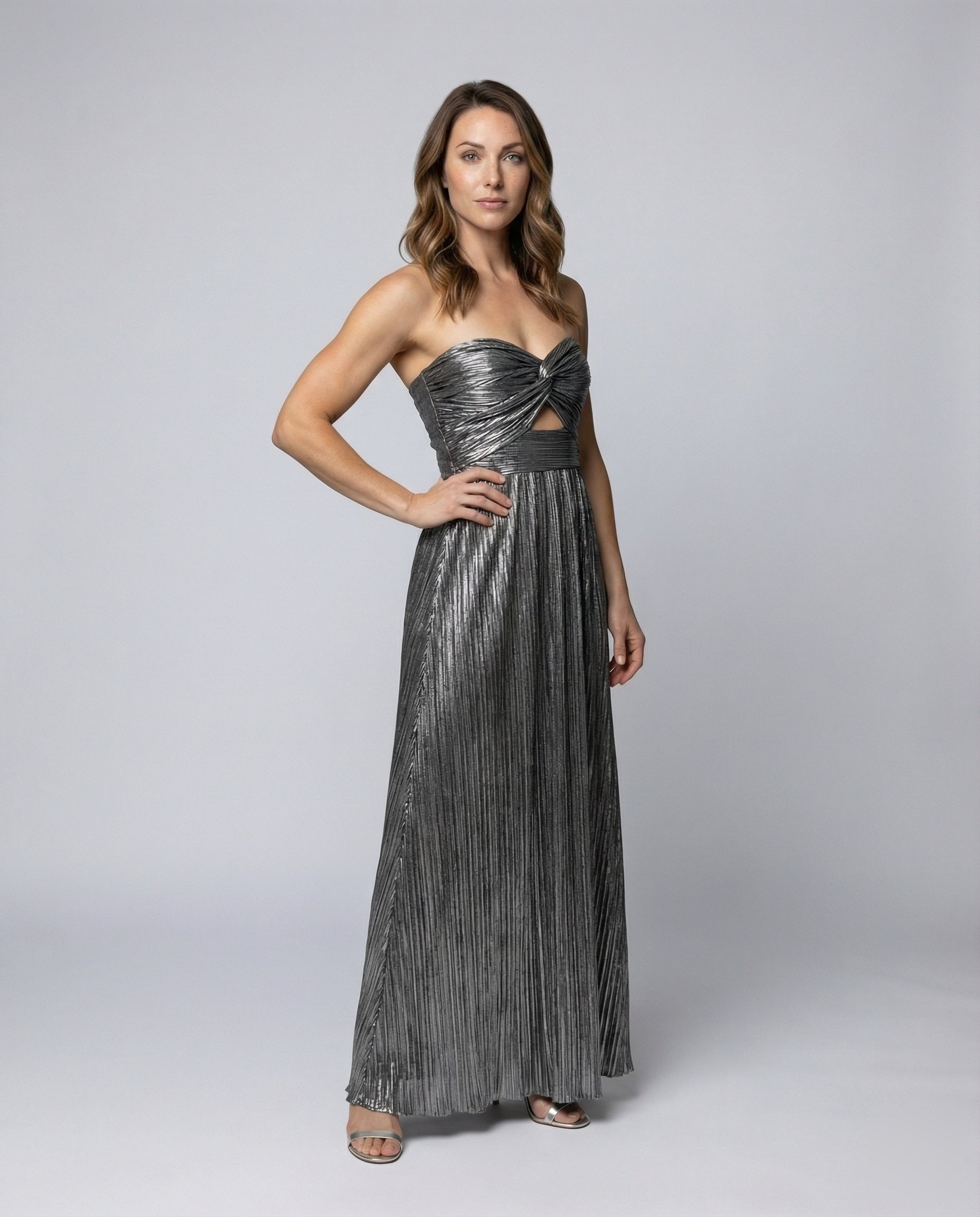 Abito Maxidress Donna Bustier Plissé - Brentozzi