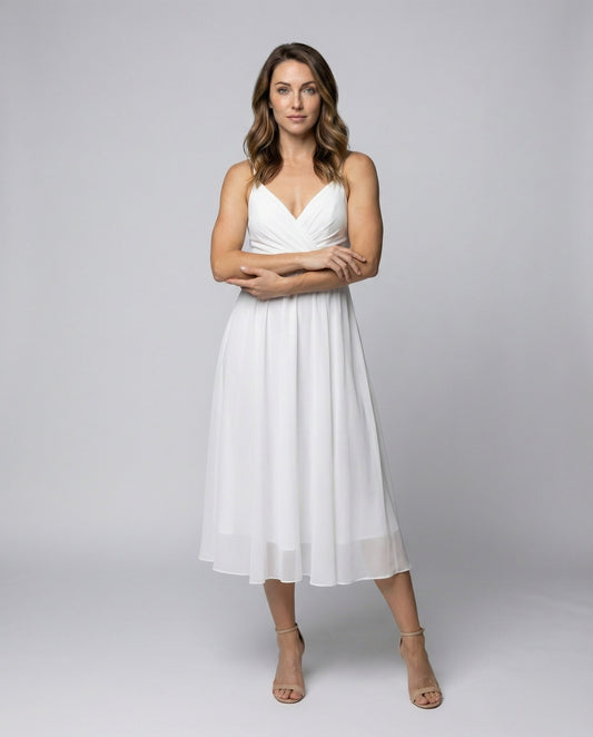 Abito Maxi Donna in Chiffon Plissettato Elegante - Brentozzi