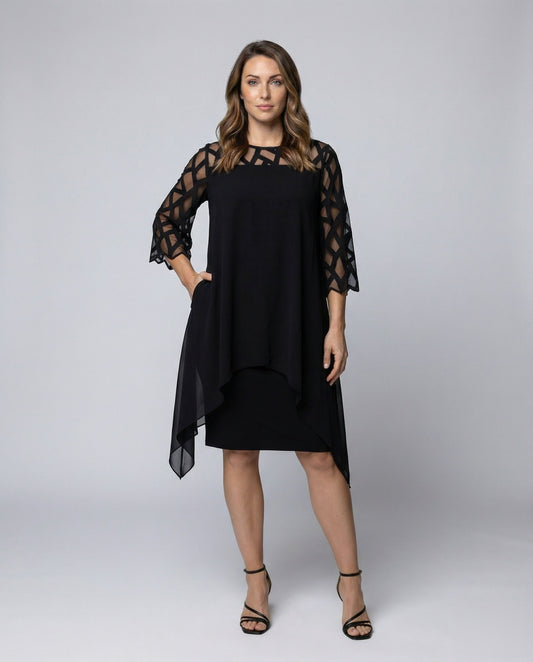 Abito Soprabito Donna in Chiffon Geometrico - Brentozzi