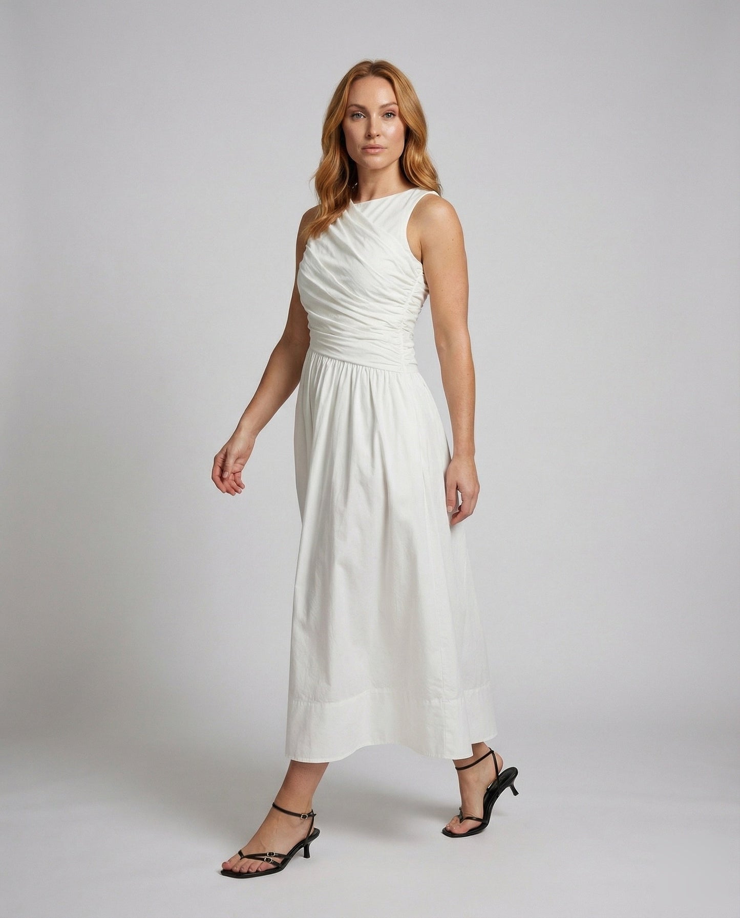 Abito Maxi Elegante Donna con Corpino Drappeggiato - Brentozzi