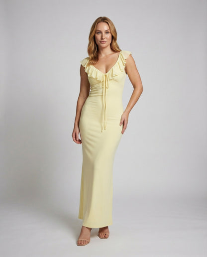 Abito Midi Donna in Jersey con Ruches Elegante - Brentozzi