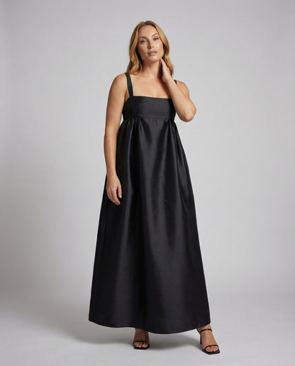 Abito Lungo Donna in Satin Vita Empire Elegante - Brentozzi