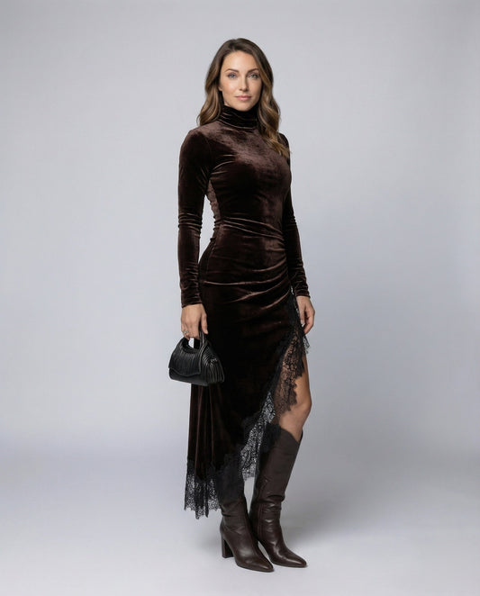 Abito Maxi Donna in Velluto Attillato - Brentozzi