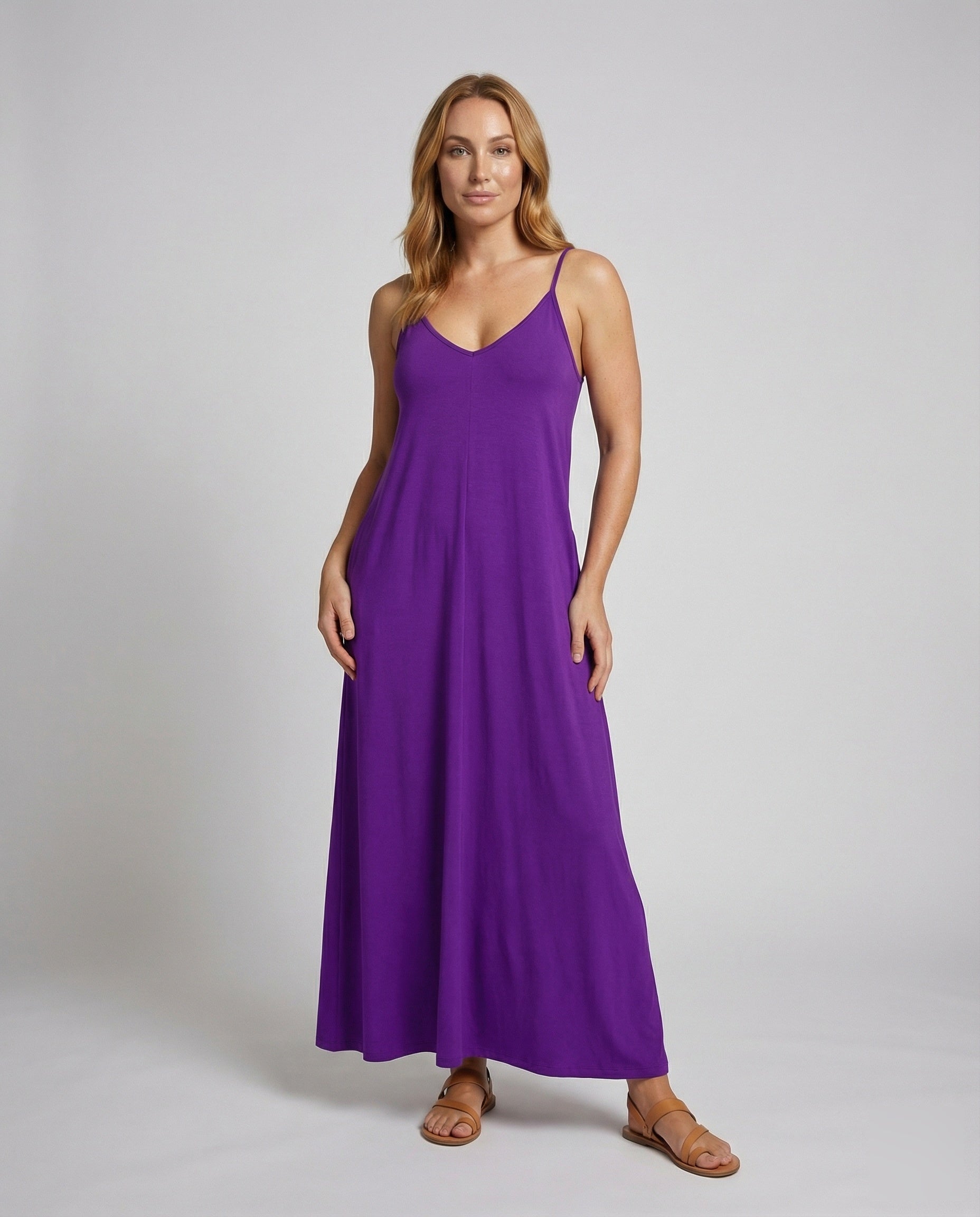 Abito Maxi Donna Jersey Linea A Comodo - Brentozzi
