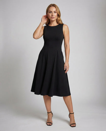 Abito Donna A-Linea Sagomato con Cuciture Decorative - Brentozzi