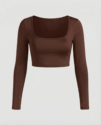 Crop Donna Sagomato Scollo Quadrato