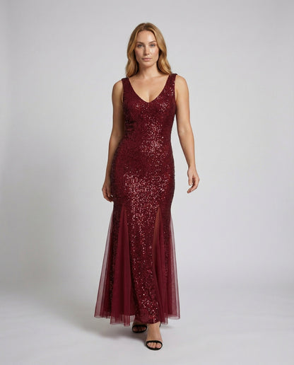 Abito Lungo Donna da Sera Glitterato Elegante - Brentozzi