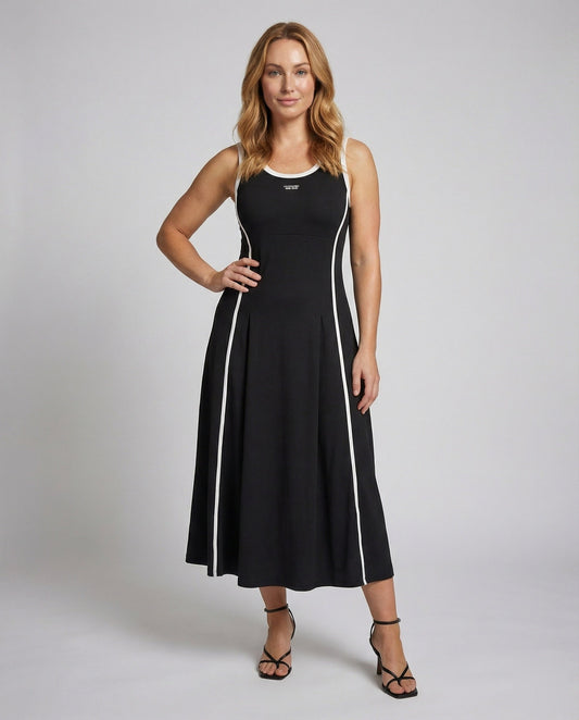 Abito Midi Donna Scollo Canotta Vestibilità Slim - Brentozzi