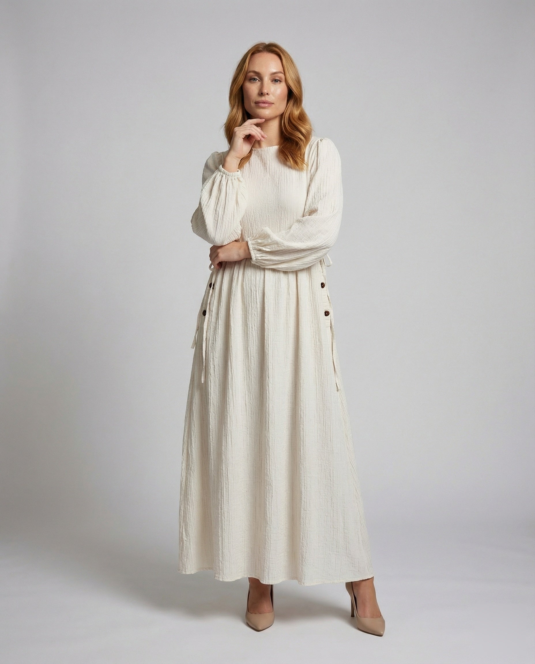 Abito Maxi Donna Tessuto Crinkle Fluido - Brentozzi