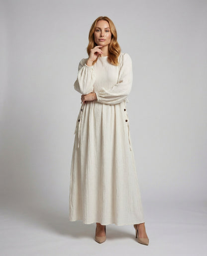 Abito Maxi Donna Tessuto Crinkle Fluido - Brentozzi