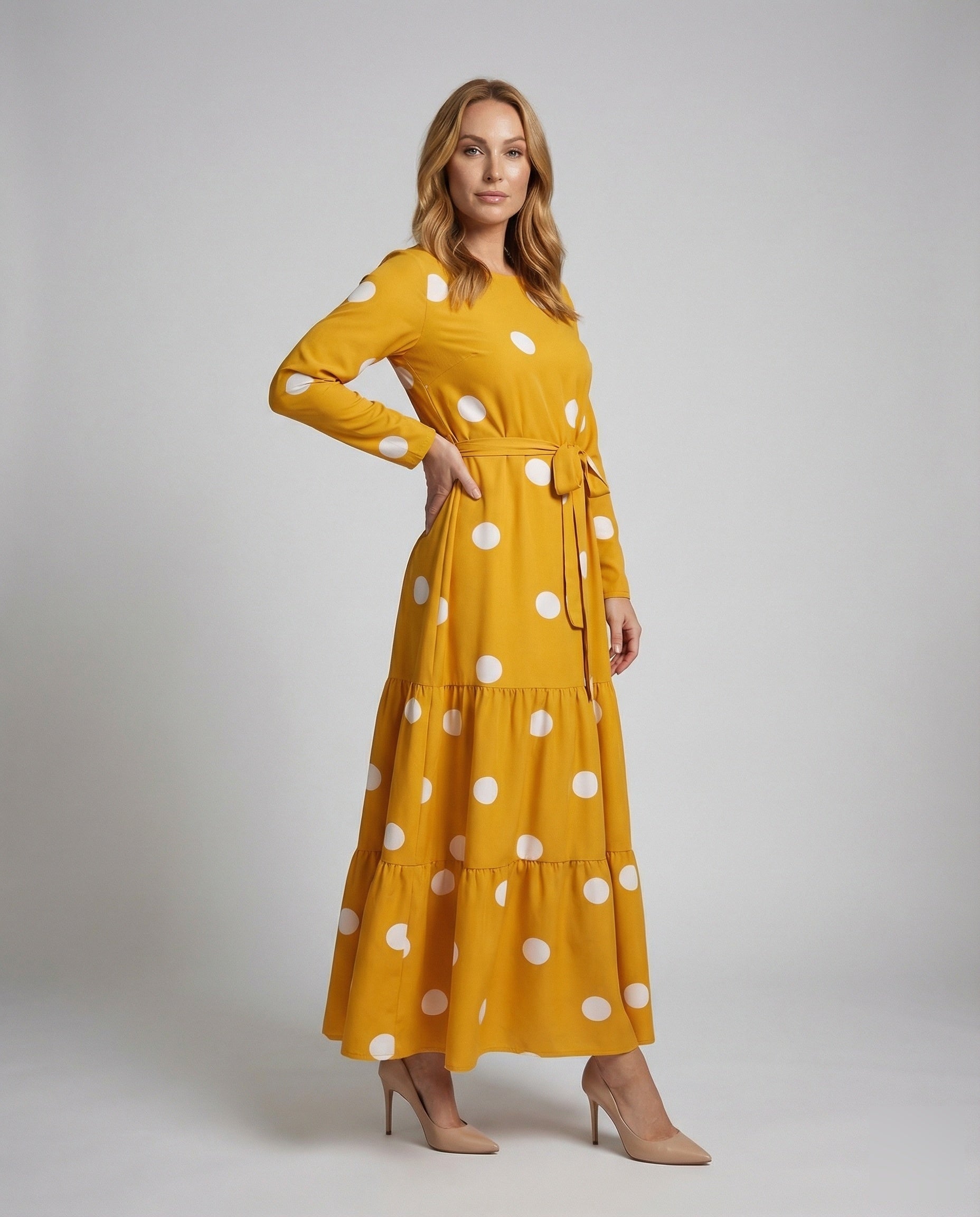 Abito Maxi Donna Fluttuante con Volant a Balze - Brentozzi