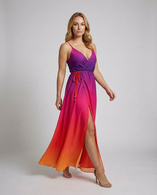 Abito Maxi Donna Fluttuante Scollo a V Bustier - Brentozzi