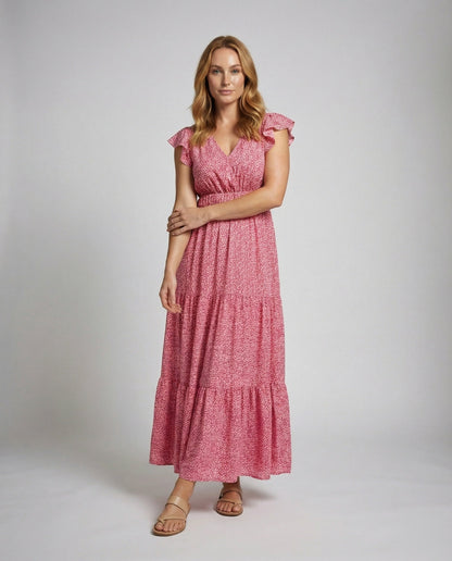 Abito Maxi Donna con Corpino Smanicato Arricciato - Brentozzi