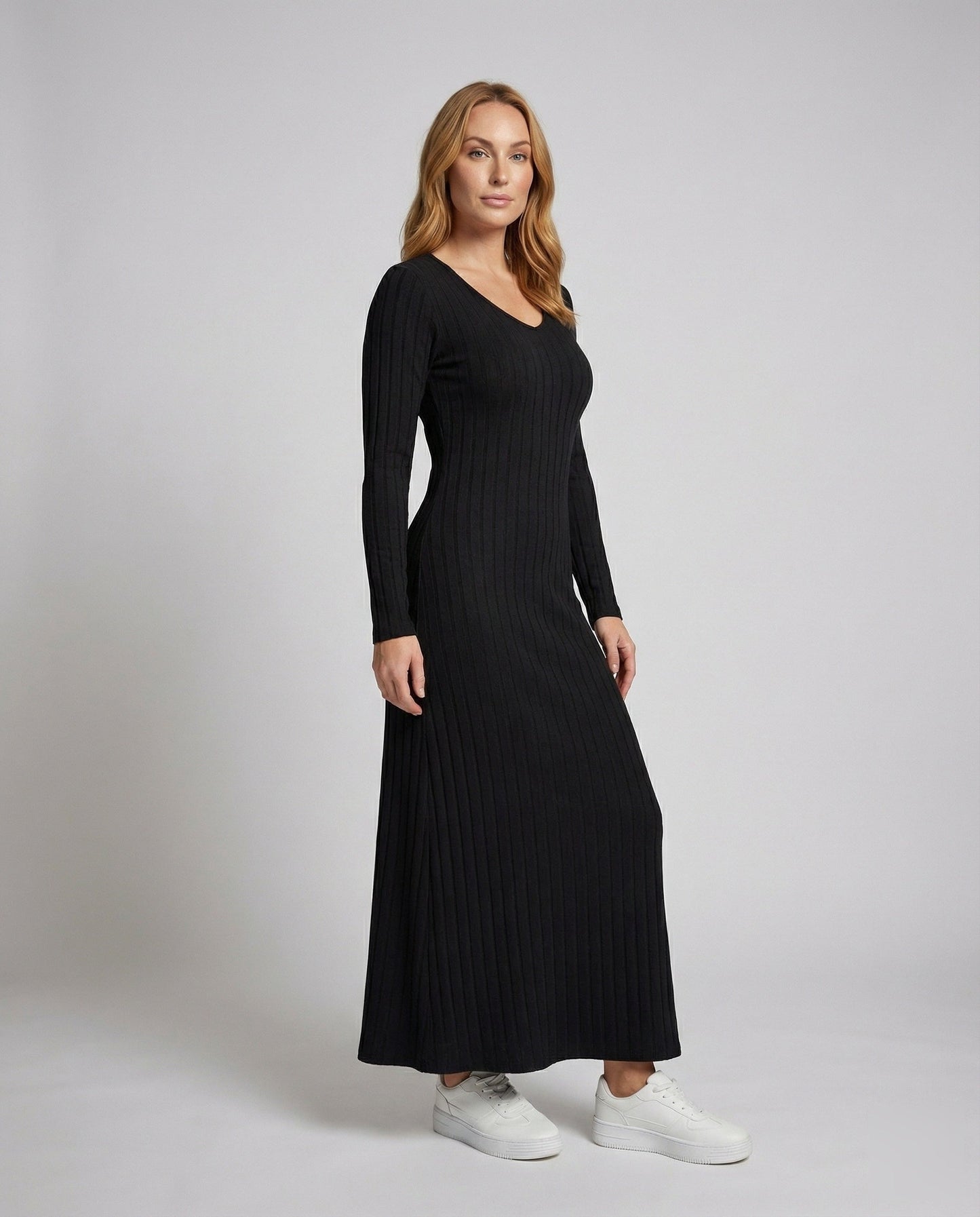 Abito Maxi Donna in Maglia Costina Slim - Brentozzi