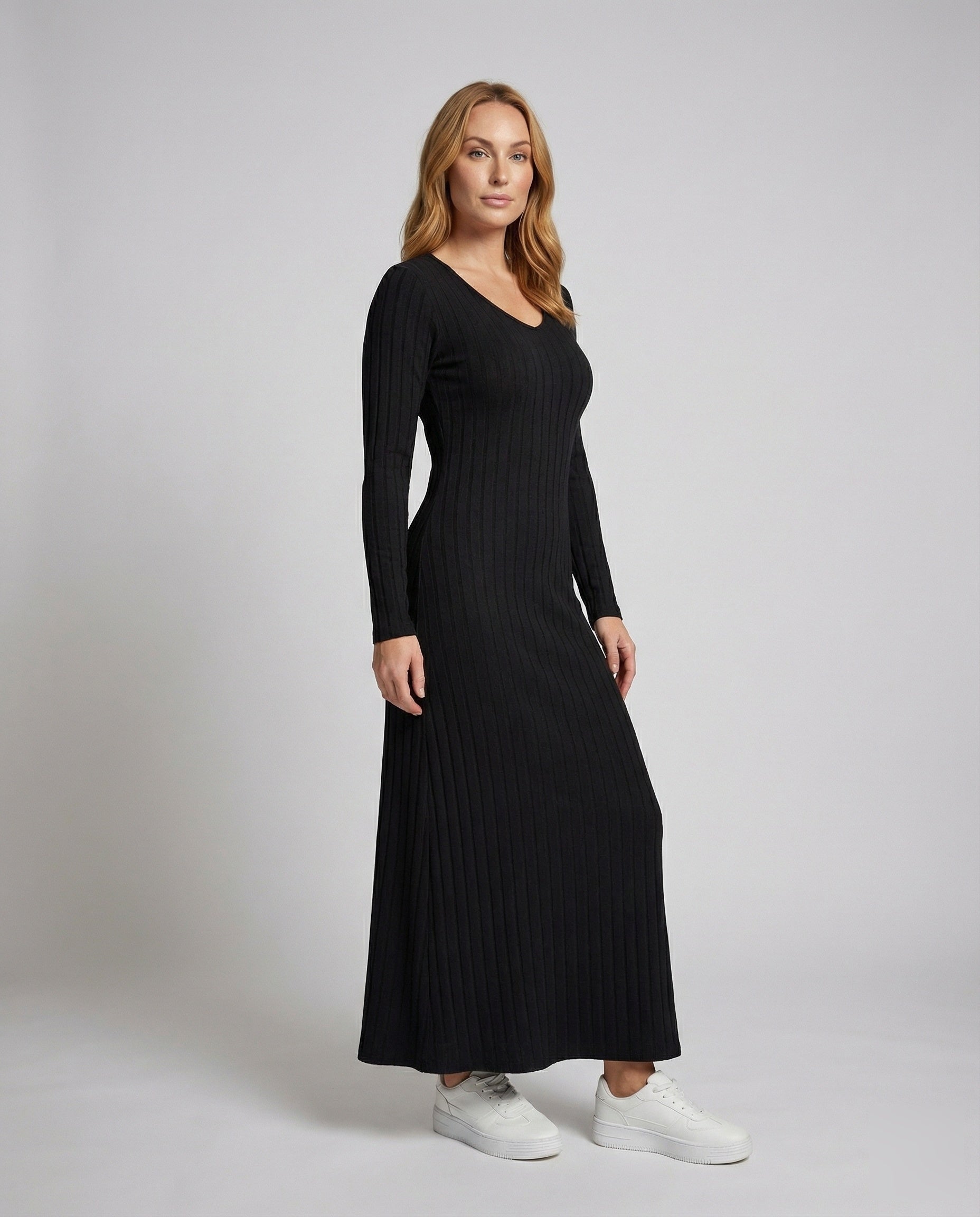Abito Maxi Donna in Maglia Costina Slim - Brentozzi