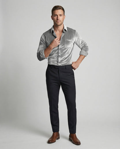 Camicia Uomo in Velluto con Colletto Kent - Brentozzi