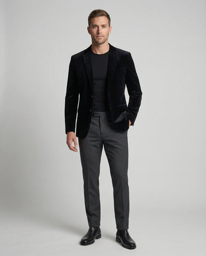 Giacca Uomo Velluto Paisley Foderata Elegante - Brentozzi