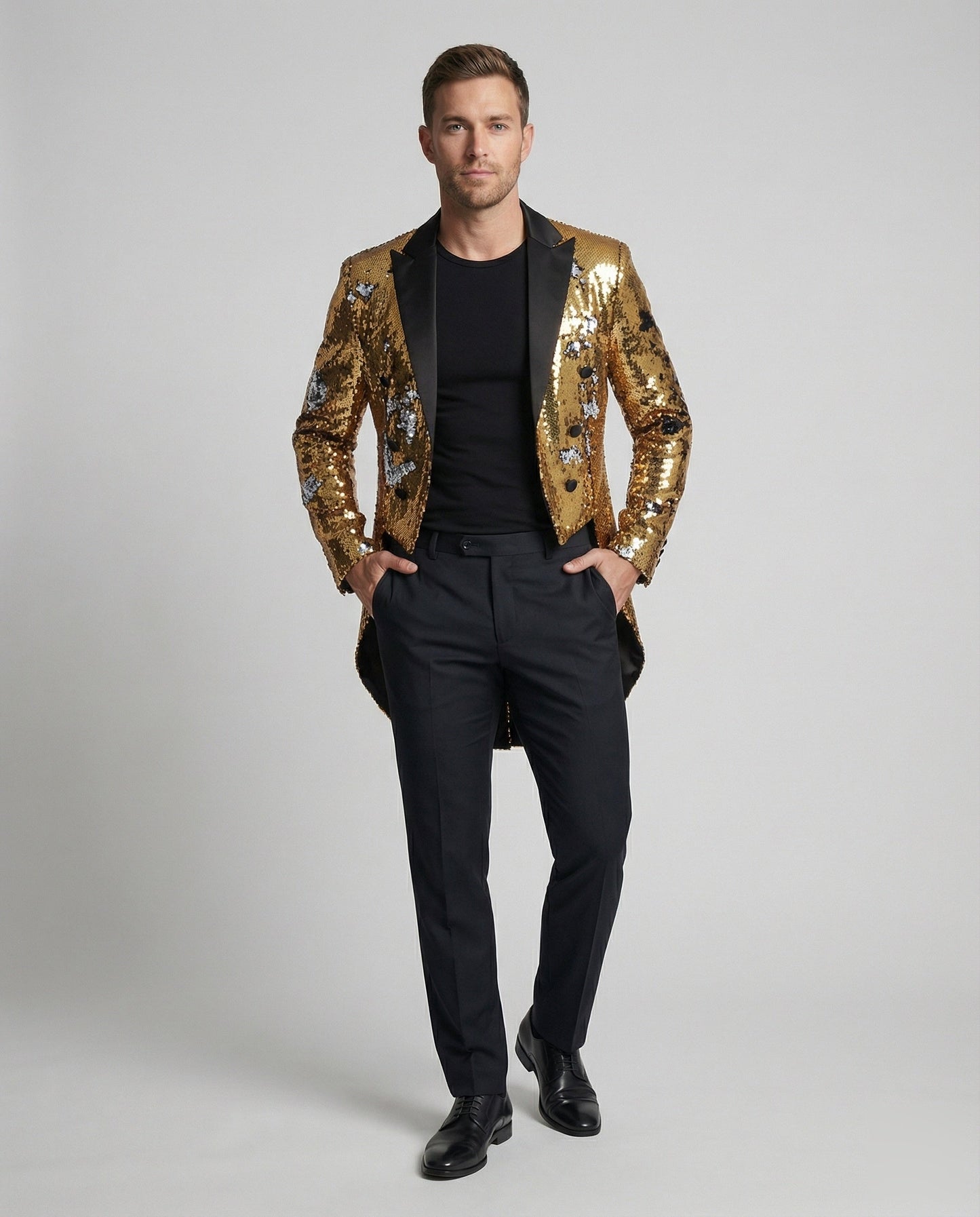 Smoking Uomo con Paillettes Codino Elegante - Brentozzi