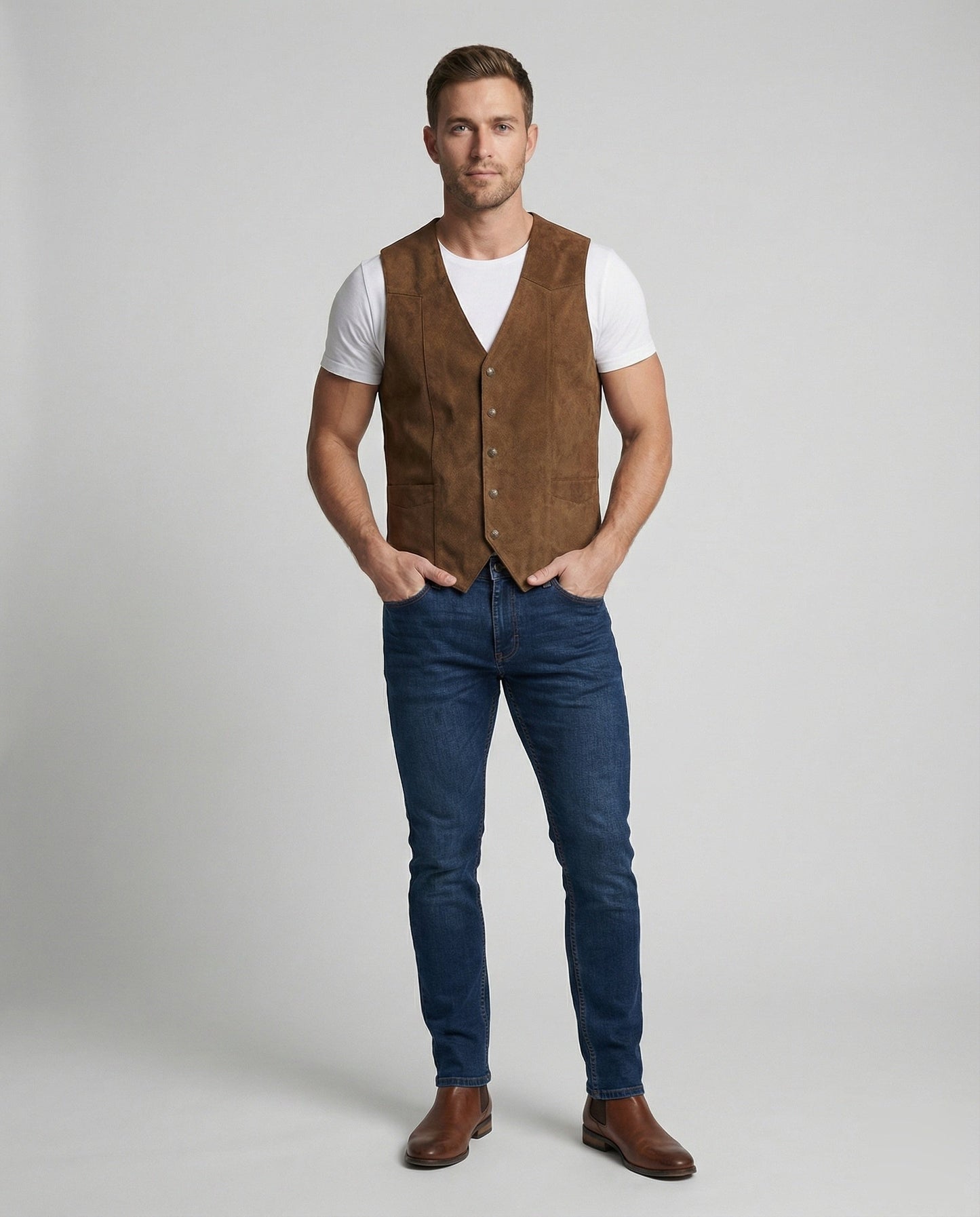 Gilet Uomo in Velluto Sintetico Stile Rustico - Brentozzi