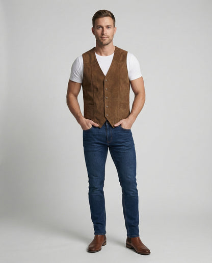 Gilet Uomo in Velluto Sintetico Stile Rustico - Brentozzi