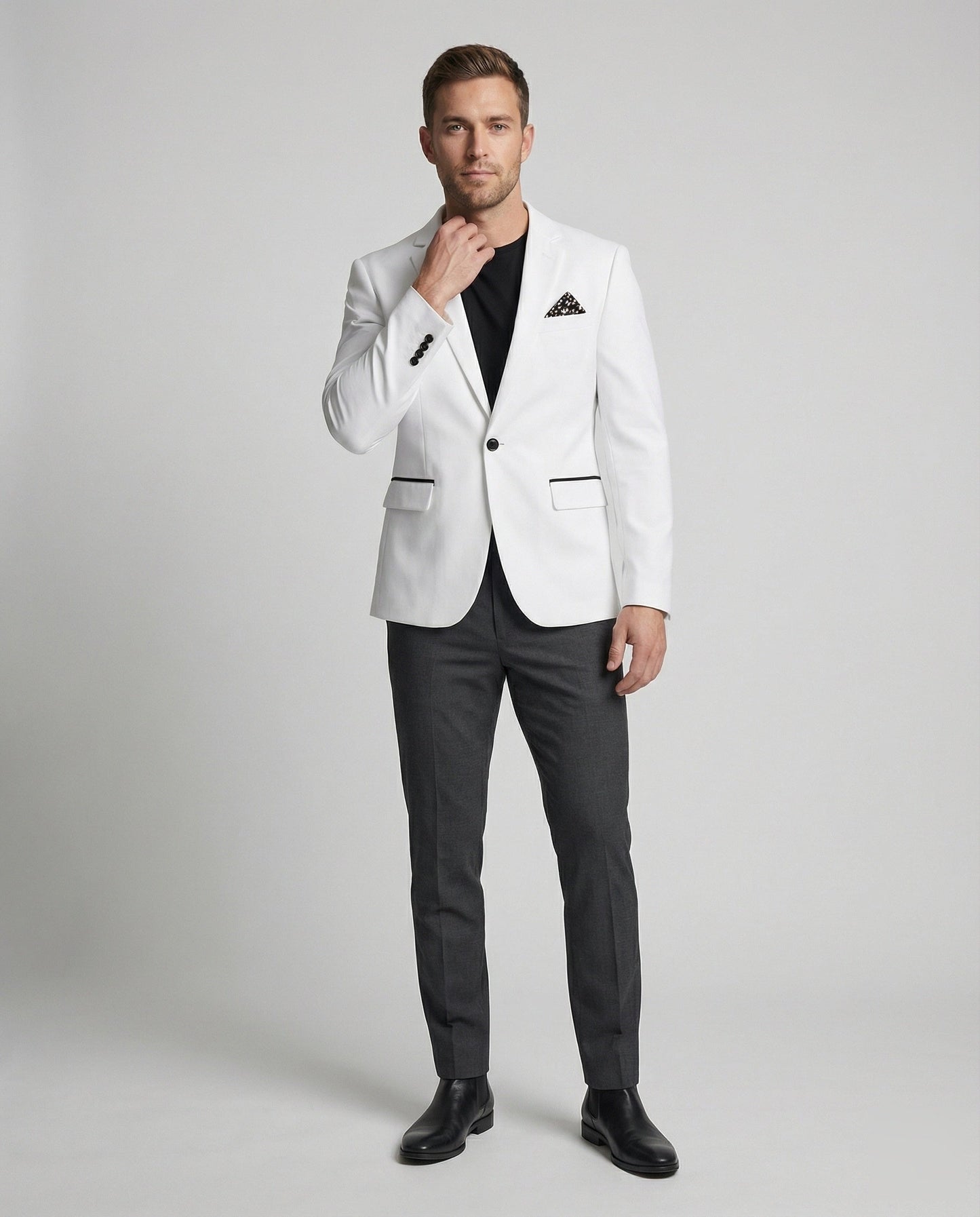 Giacca Uomo Monopetto Stile Smoking Slim Fit - Brentozzi
