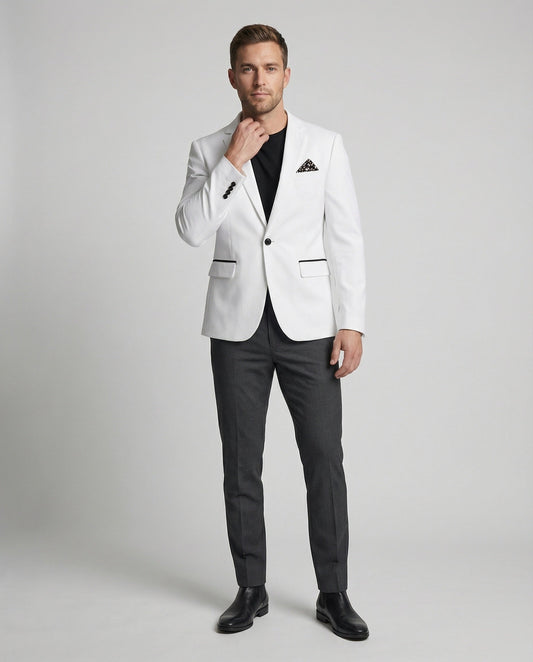 Giacca Uomo Monopetto Stile Smoking Slim Fit - Brentozzi