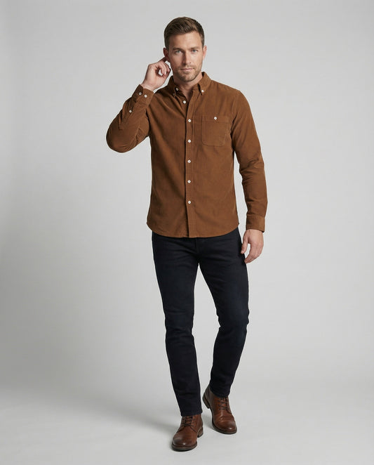 Camicia Uomo Jersey Slim Colletto con Bottoni - Brentozzi