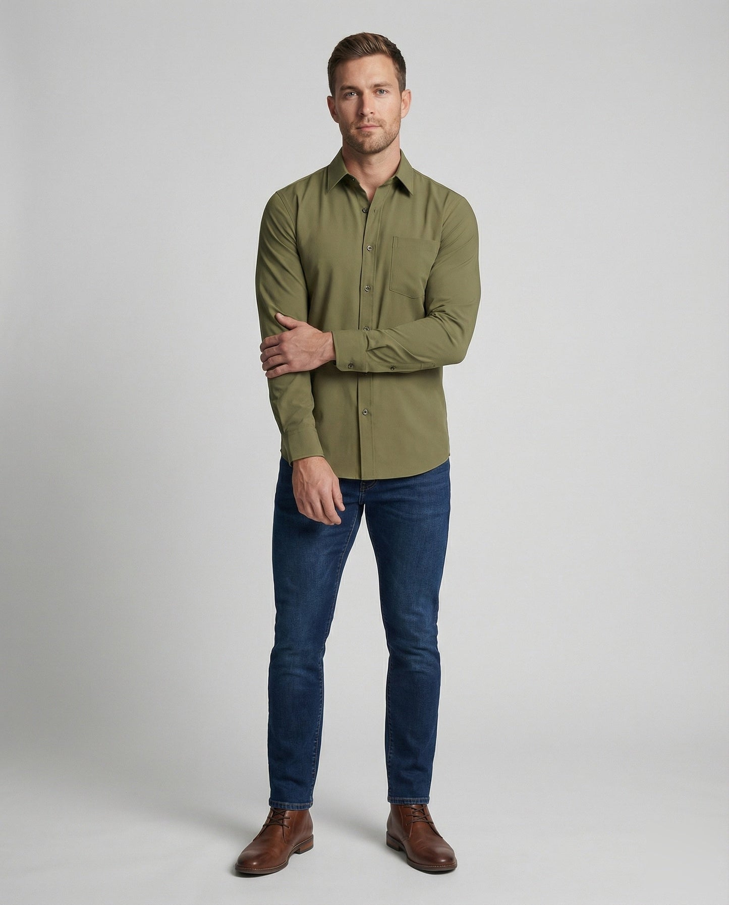 Camicia Uomo Slim Microfibra Elasticizzata - Brentozzi
