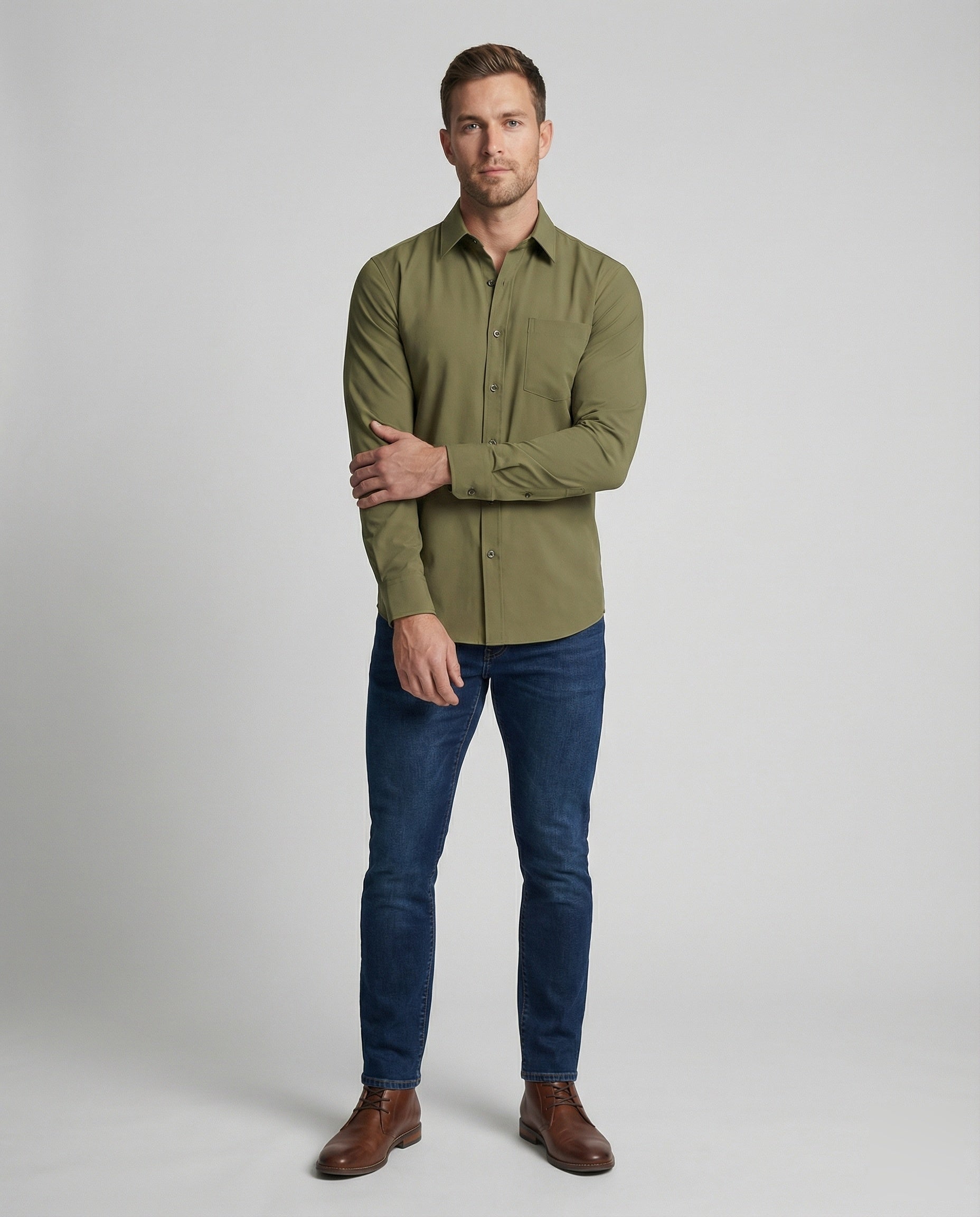 Camicia Uomo Slim Microfibra Elasticizzata - Brentozzi
