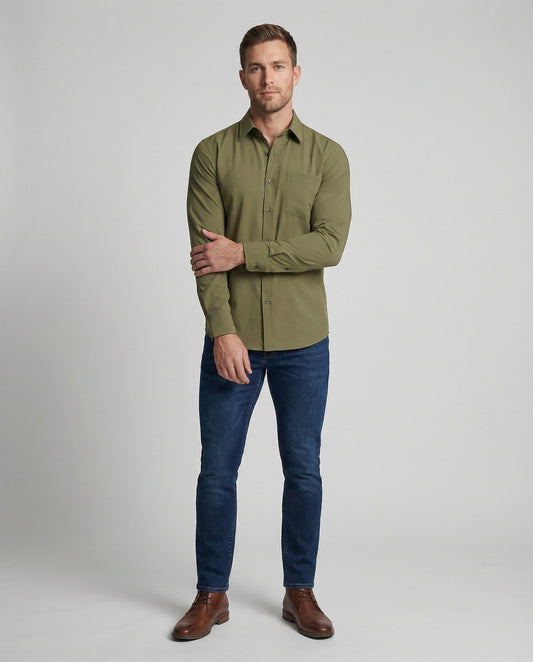 Camicia Uomo Slim Microfibra Elasticizzata - Brentozzi