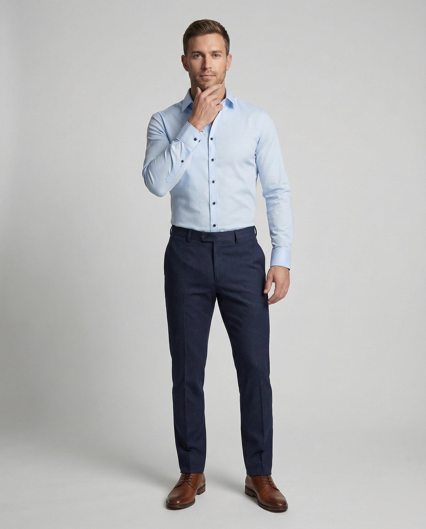 Camicia Uomo Business Colletto Squadrato Slim Fit - Brentozzi