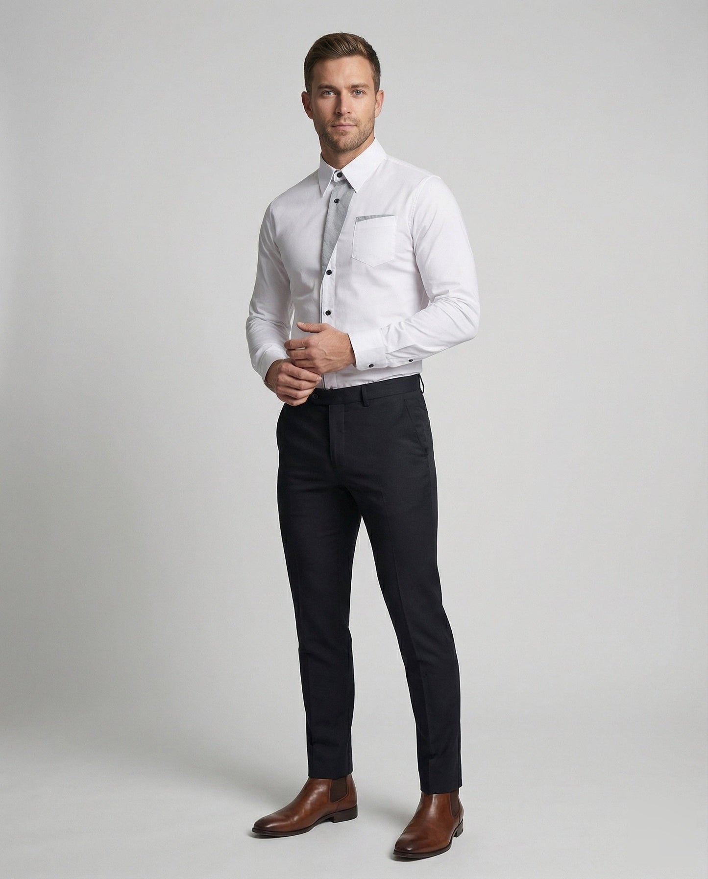 Camicia Uomo Slim Fit con Bordo a Contrasto - Brentozzi
